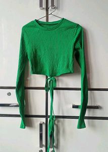 ZARA ribbed Green crop top