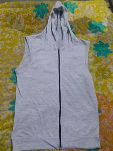 Sleeveless Grey Hoodie