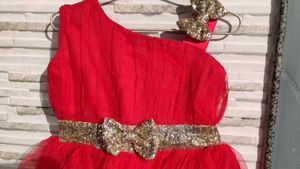 Red Dress with Gold Belt
