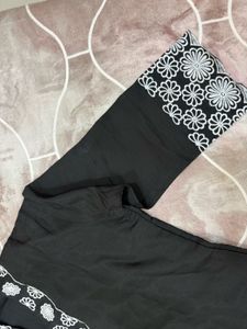 Black Embroidered Kurta Set