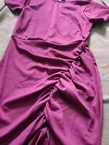 Wine Ruched Party Dress