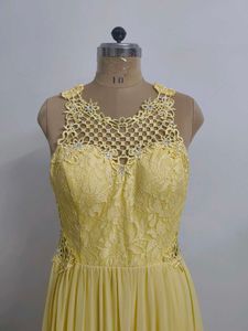 Yellow Lace Chiffon Gown