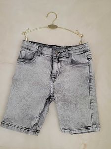 Unisex  Grey Denim Shorts