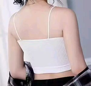White Ribbed Crop Top