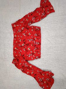 Red Floral Off-Shoulder Top