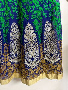 Royal Blue Embroidered Anarkali – Custom Stitched