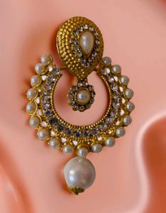 Designer Ethics Party Wear Pearl &amp; Stone Earrings