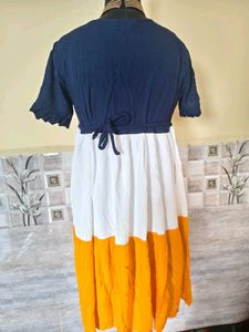 Cute Color Block Dress for Breast feeding Moms