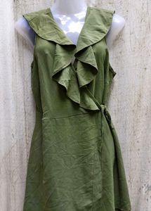 Olive Green Wrap Dress