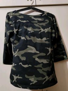 Stylish Military Print Top