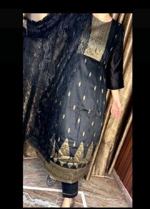 Elegant Black & Gold Kurta Set