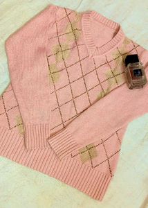 Pink Argyle Sweater🎀🩷