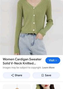 Korean Green Ribbed Top.