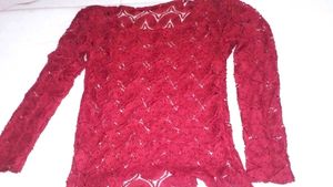 Net Top Maroon Colour