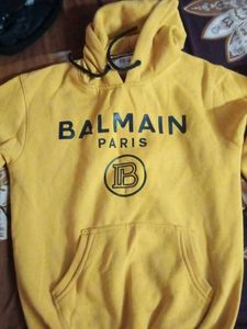 Balmain Paris Yellow Hoodie size xl