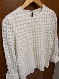 Houndstooth Long Sleeve Top