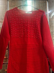 Red Embellished Top