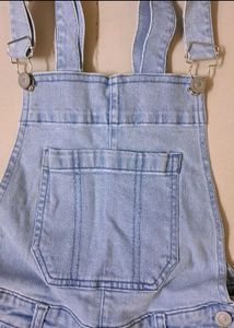 Max Light Wash Denim Dungarees For Girls