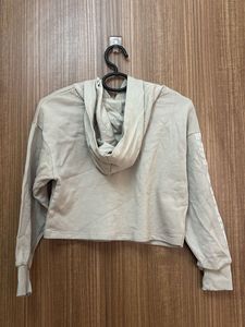 Crop Hoodie With Printed Sleeves