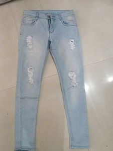 Light Wash Ripped Denim Jeans