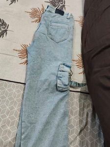 Light Wash Cargo Jeans