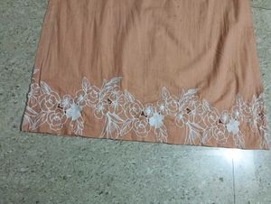 Peach Embroidered Kurta Set