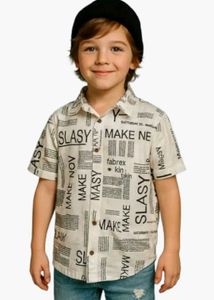 Boy's Trendy Graphic Print Shirt
