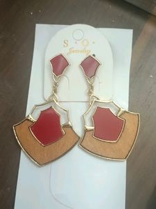 Red  Maroon Earring