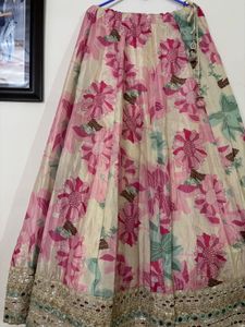 Floral Print Lehenga Skirt