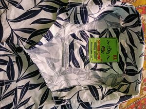 Leaf Print Button-Down Shirt - XL