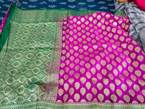 Heavy Pink Banarasi Gold Zari Saree