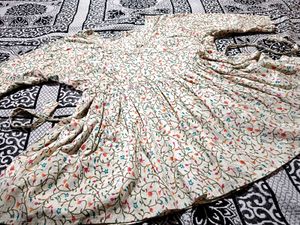 Printed White Short Kurti