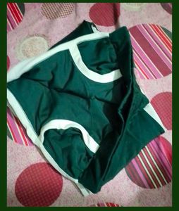 Green &amp; White Striped Joggers