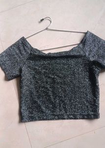 Stretchable Glittery Crop Top