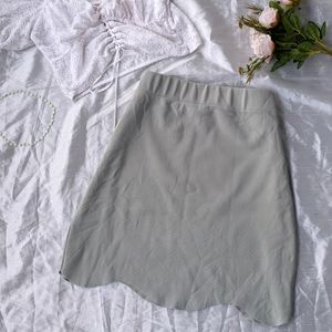 Mint Ribbed Mini Skirt