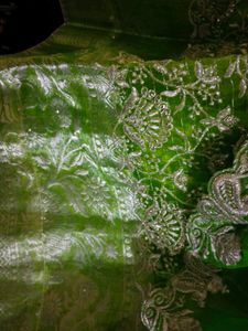 Pink &amp; Green Embellished Lehenga Set