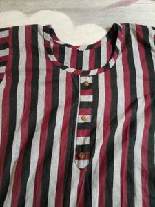 Striped Button-Up Kurti