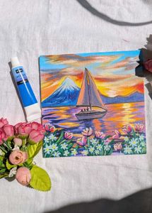 Mini Sailboat Seascape Artwork painting