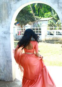 Engagement Coral Lehenga 💞💞