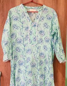 Light Bluish Green Daily Wear Kurti