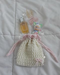 Cute Mini Crochet Bow Pouch 💗