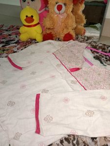 White &amp; Pink Floral Tunic Top