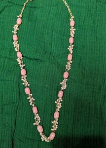 Beaded Peach Necklace