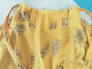 Yellow Ethnic Short Skirt