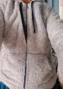 😍Cozy Grey Faux Fur Hoodie😍