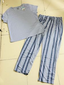 Woman XL Striped Pajama Set