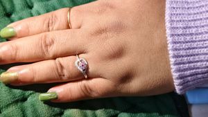 Silver Ring with Pink Stone # fixed price