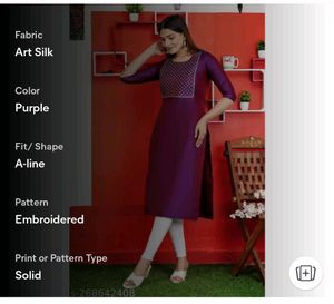 Art Silk Plus Size Kurti.