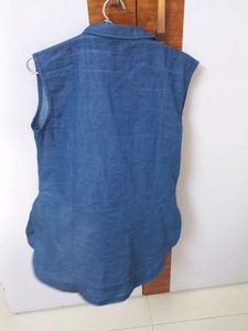 Sleeveless Denim Shirt