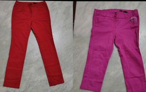 Red And Magenta Jeans Combo